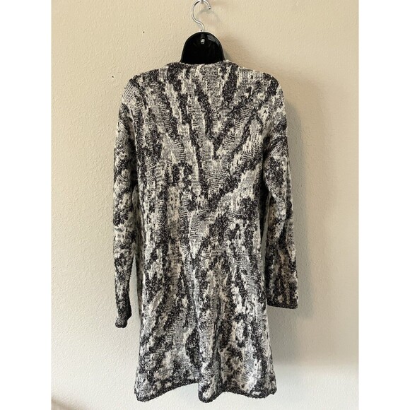 Lucky Brand Cardigan Sweater Womens Size Small Black And White Open Wool Blend - Picture 2 of 8